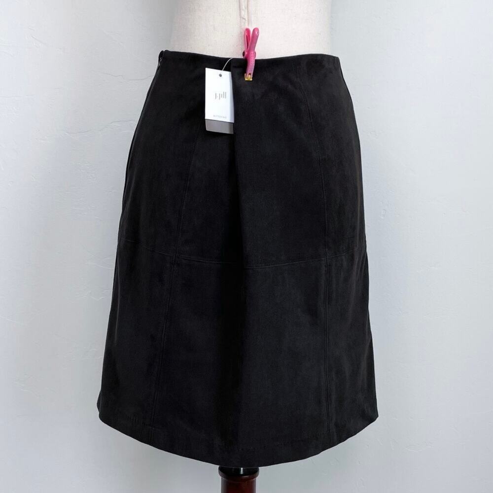 J. Jill SIZE 4 Brown Autumn Faux Suede Minimalist Pencil Mini A-Line Skirt NWT - Picture 8 of 12